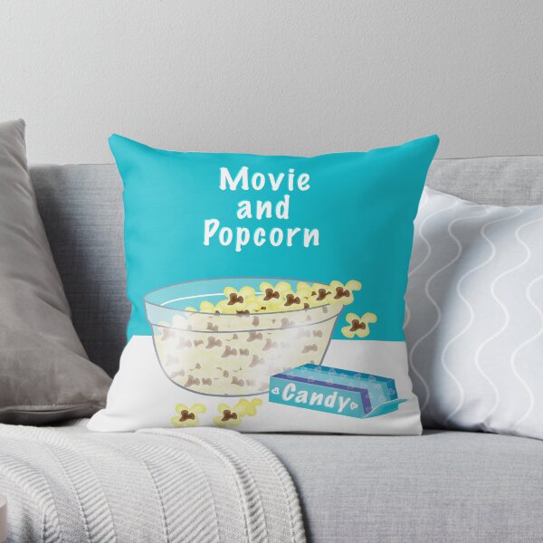 Movie and Popcorn Throw Pillow