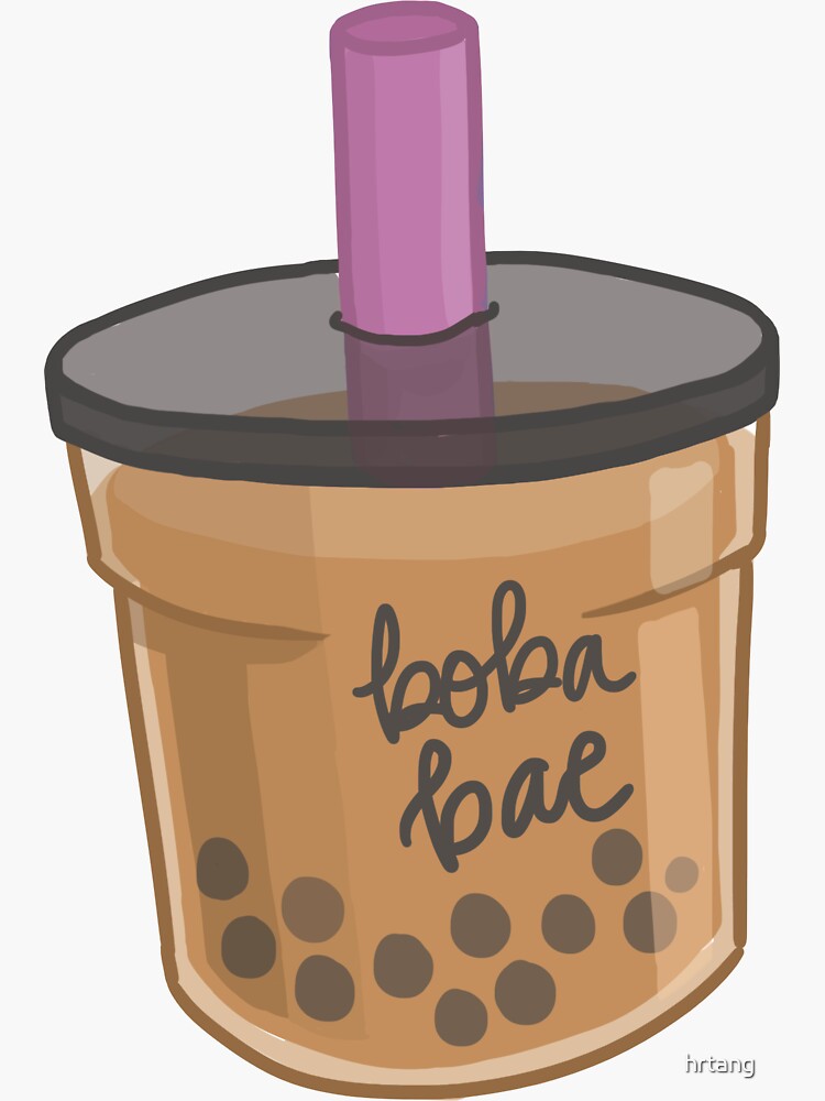 "Boba Bae Cup" Sticker by hrtang | Redbubble
