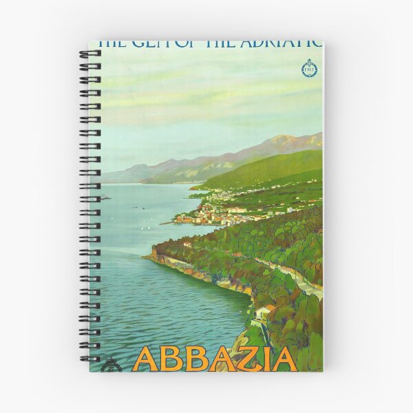 Item preview, Abbazia Italy vintage travel poster designed and sold by stickart-marek.