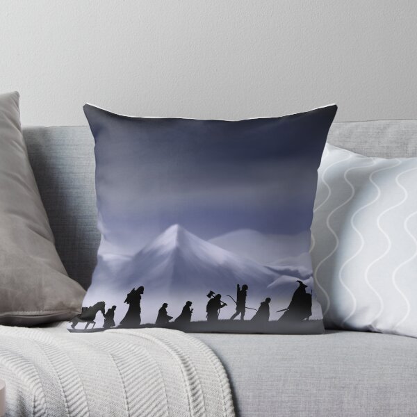 Fellowship of the Ring (with background) Throw Pillow