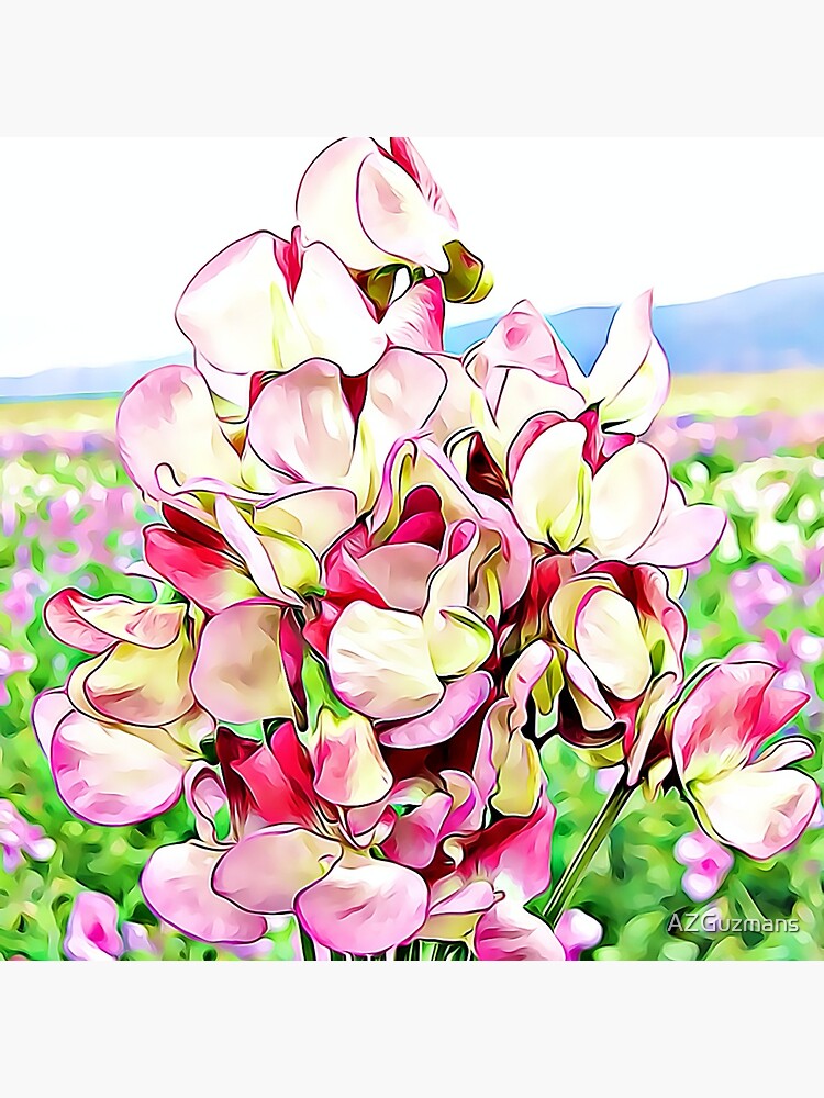 Carte de vœux « Bouquet de fleurs de pois de senteur », par AZGuzmans |  Redbubble