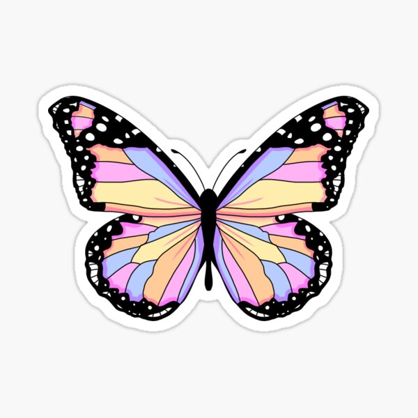 pastel butterfly sticker by twentyonemoose redbubble