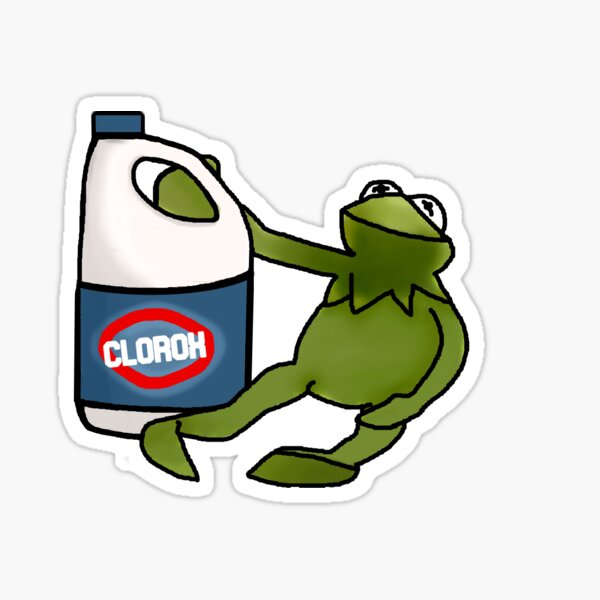 "Kermit Holding Bleach" Sticker for Sale by arabella909 Redbubble