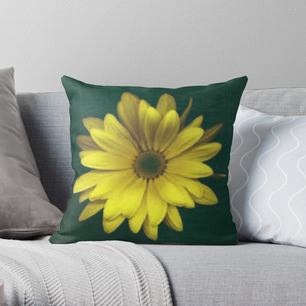 A Bright Yellow Flower Throw Pillow