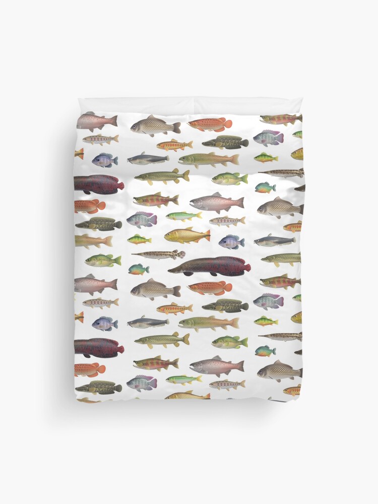 fish print duvet cover