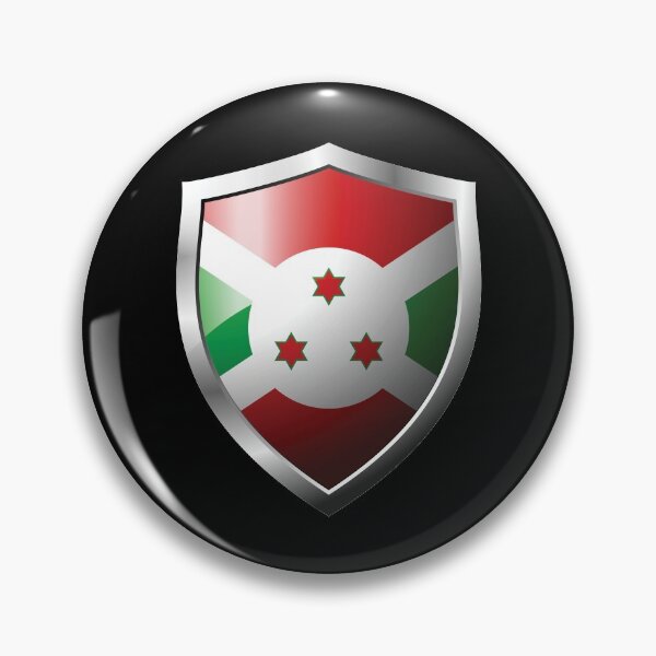 Item preview, Strong Burundi Flag Shield Country designed and sold by HelloFromAja.