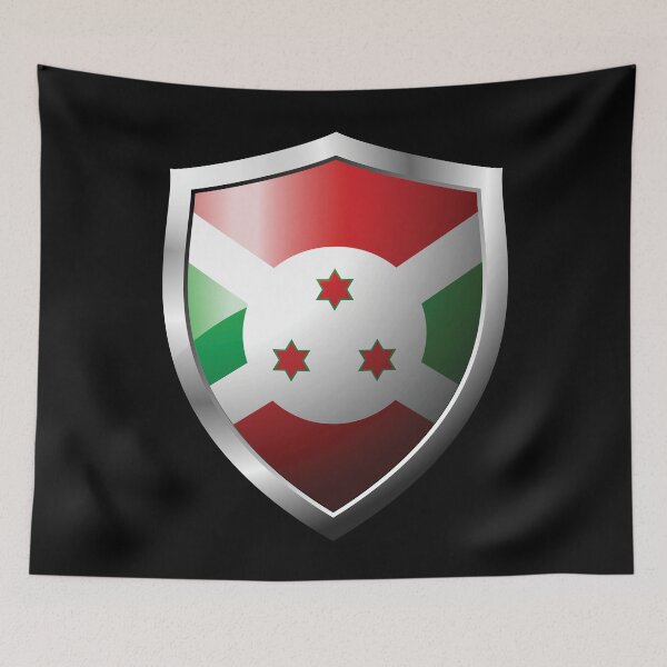 Item preview, Strong Burundi Flag Shield Country designed and sold by HelloFromAja.