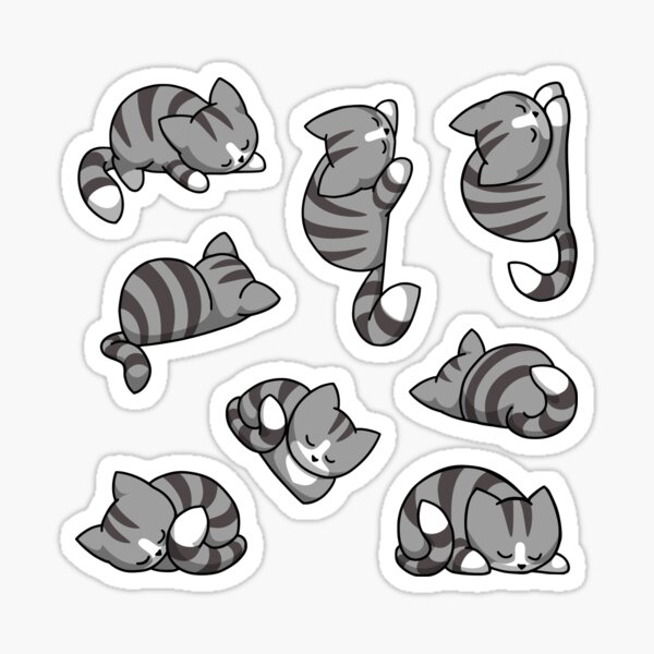 Sticker Set Katzen - Silber Tabby Sticker