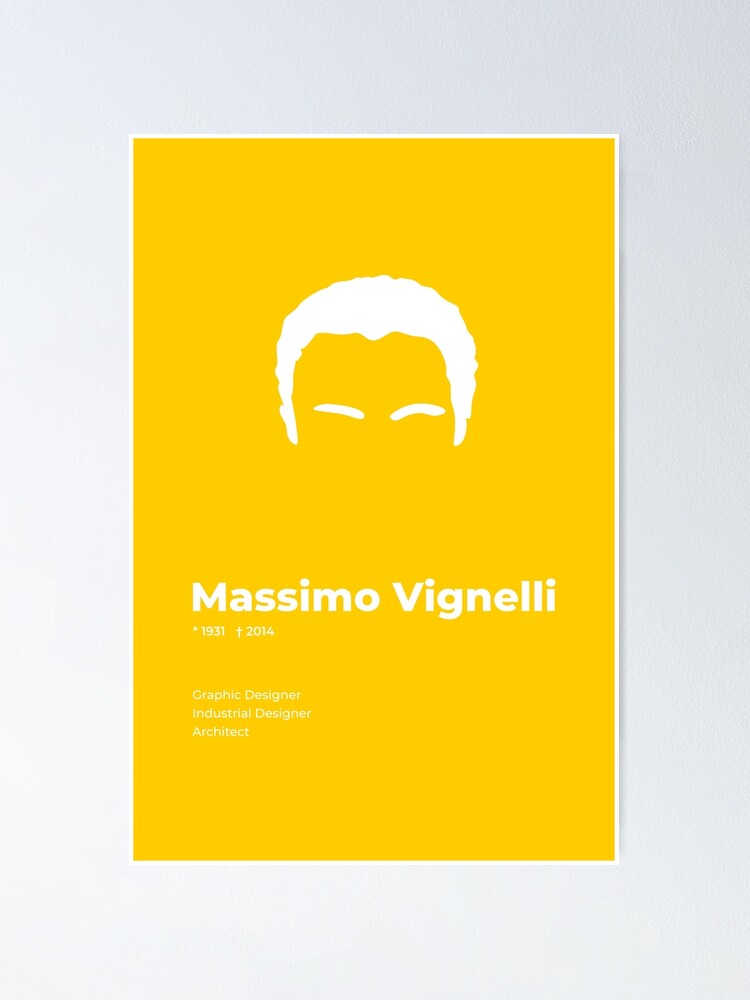 Massimo Vignelli Designers Collection Hairs Yellow Series Poster By Dominikprause Redbubble