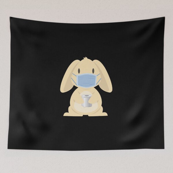 Item preview, Bunny with toilet paper, gift, pandemic, virus, gift idea designed and sold by Rautee.