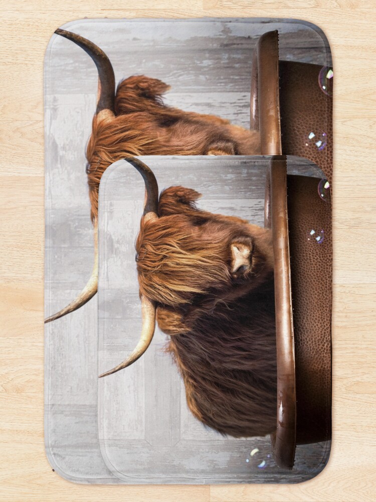 Alternate view of Highland Cow Bath Mat