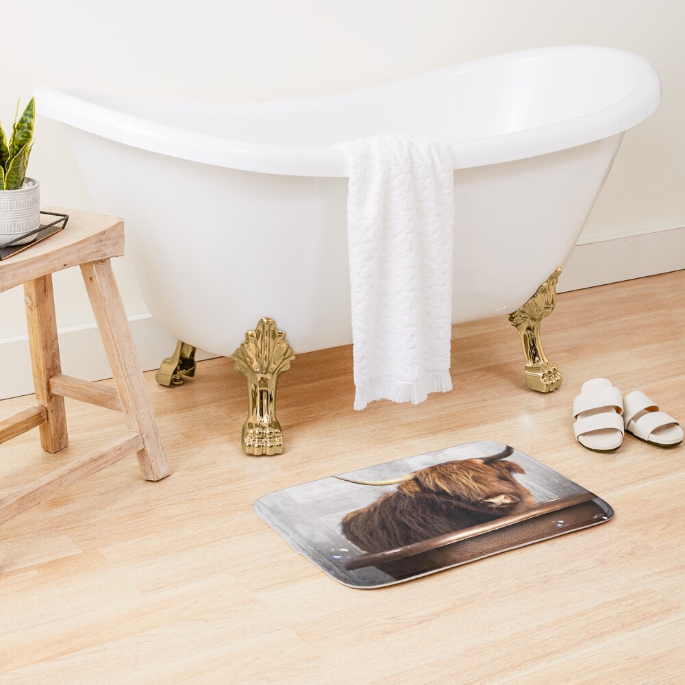 Highland Cow Bath Mat