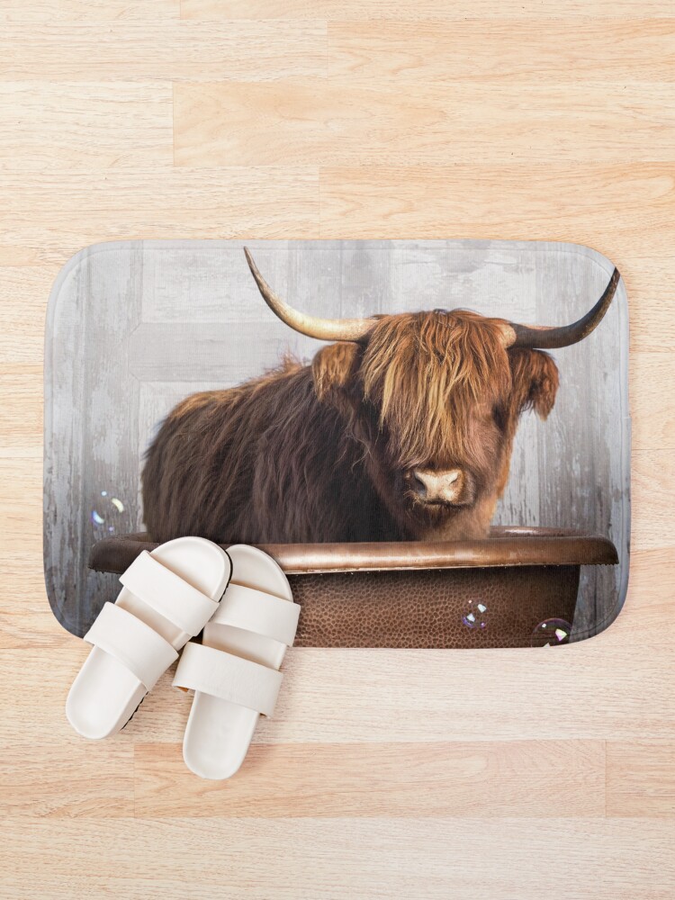 Alternate view of Highland Cow Bath Mat