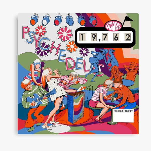 "Retro Pinball Backglass Design" Canvas Print for Sale by roguedesign