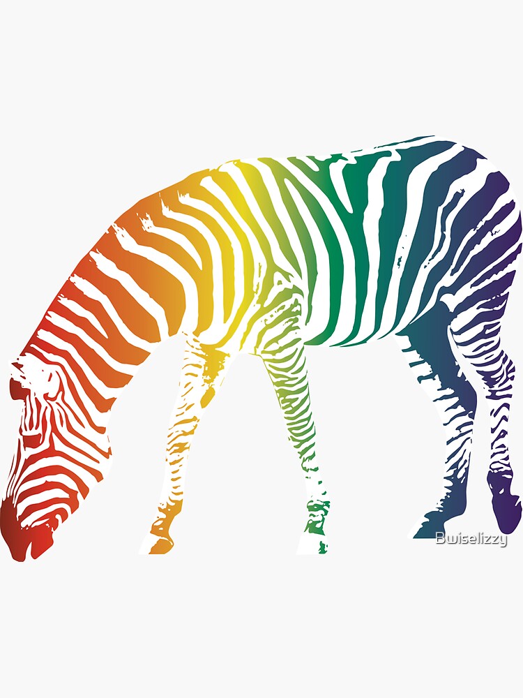 " Rainbow zebra" Sticker by Bwiselizzy Redbubble
