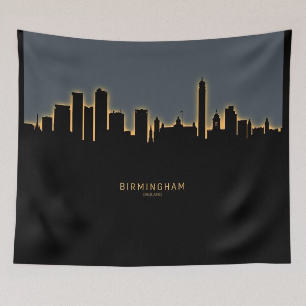 Aperçu de l'œuvre Birmingham England Skyline créée et vendue par ArtPrints.