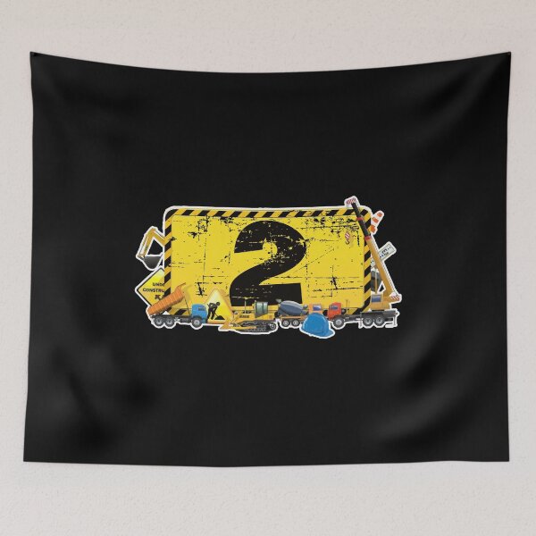 Item preview, construction site excavator crane truck I 2 years boy birthday designed and sold by 2blackcherries.