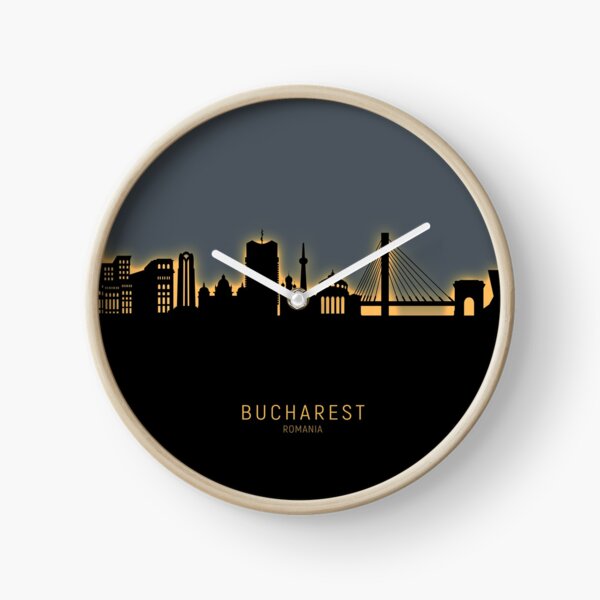 Bucharest Romania Skyline Horloge