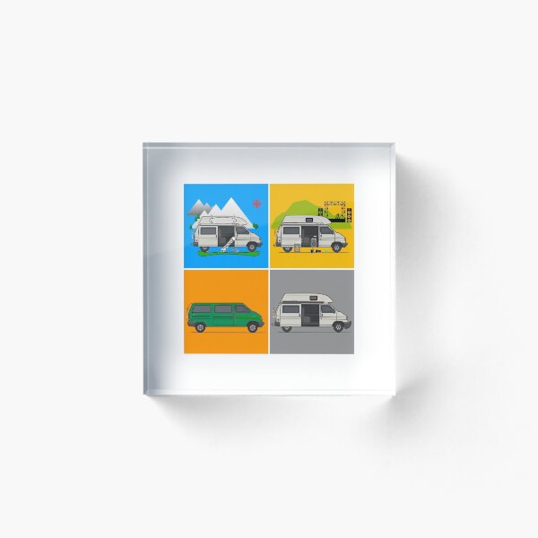 Campervans - Art Acrylic Block