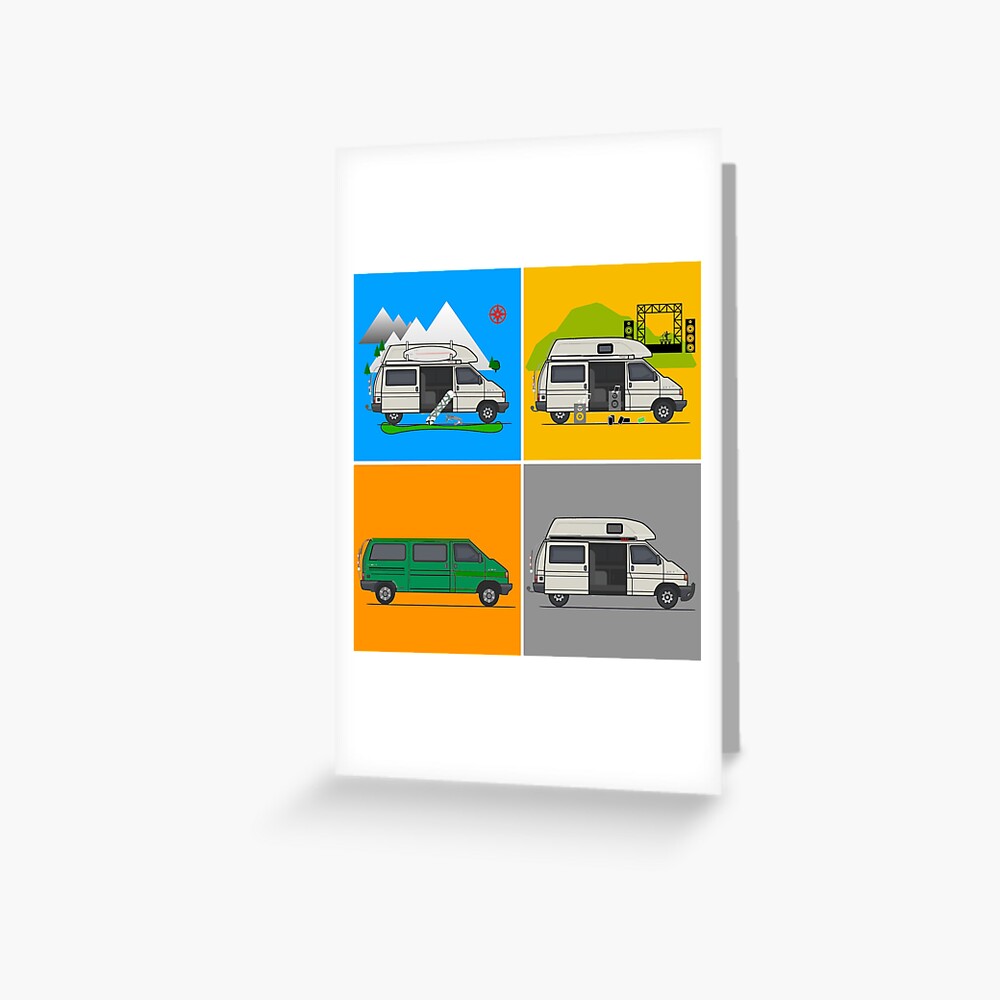 Campervans - Art Greeting Card