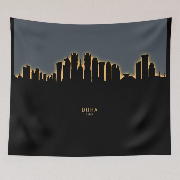 Item preview, Doha Qatar Skyline designed and sold by ArtPrints.