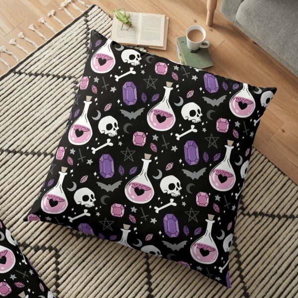 Crystals and Skulls Floor Pillow