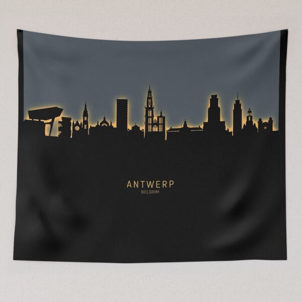 Item preview, Antwerp Belgium Skyline designed and sold by ArtPrints.