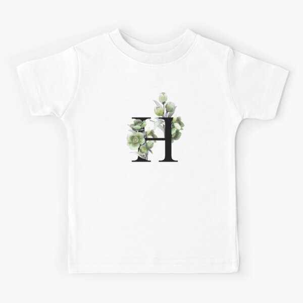 Letter 'B' Begonia Flower Monogram Typography Long Sleeve T Shirt