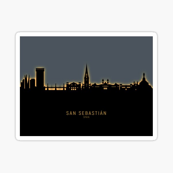 Vista previa del artículo con la obra «San Sebastian Spain Skyline», diseñado y vendido por ArtPrints.