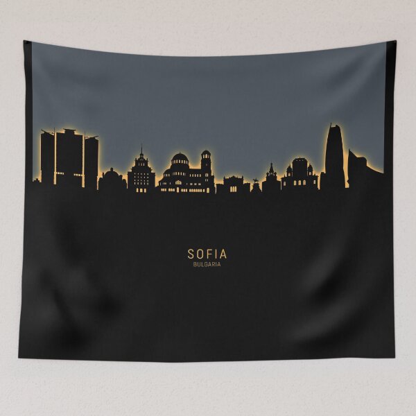 Item preview, Sofia Bulgaria Skyline designed and sold by ArtPrints.