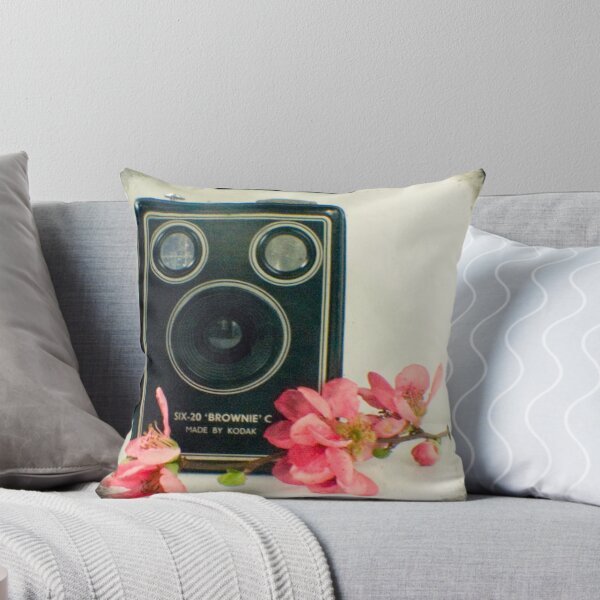 Item preview, Vintage box camera with pink apple blossom flowers designed and sold by gailgriggs.