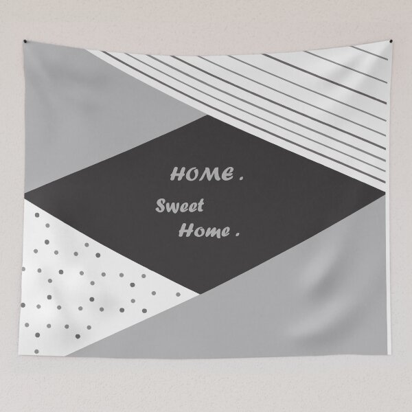 Item preview, Home, sweet home. Shapes decor 6. minimal. line. abstract, black, silver, white, collage. minimal. line. designed and sold by PrintedDreams.