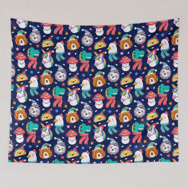 Aperçu de l'œuvre Animaux de Noël drôles créée et vendue par Rainbows Galore.