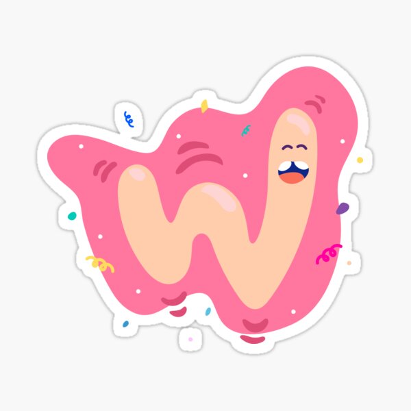 Colourful Letter W Sticker