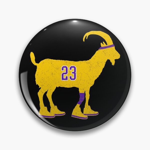 Item preview, Lebron James GOAT distressed silhouette with basketball sneakers gold & purple designed and sold by COURT-VISION.