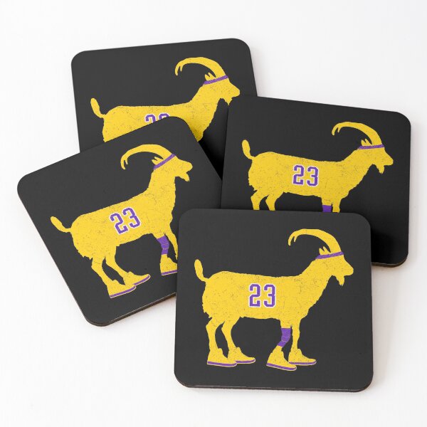 Item preview, Lebron James GOAT distressed silhouette with basketball sneakers gold & purple designed and sold by COURT-VISION.