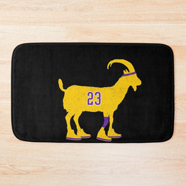 Item preview, Lebron James GOAT distressed silhouette with basketball sneakers gold & purple designed and sold by COURT-VISION.