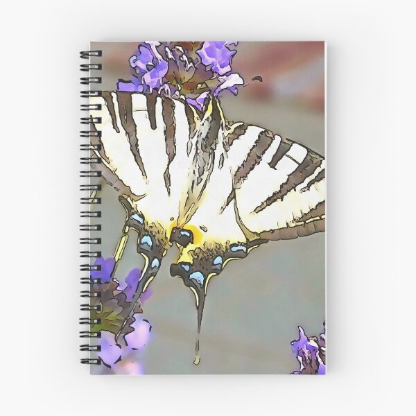 Item preview, Common Yellow Swallowtail On Lilac Flowers Black Outline Art designed and sold by taiche.