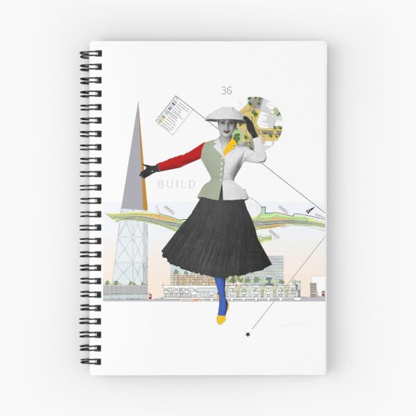 Item preview, 1950s Fifties Collage with Tower and Red, Blue and Yellow and Cityscape designed and sold by KALEIDOSCOPE UK.