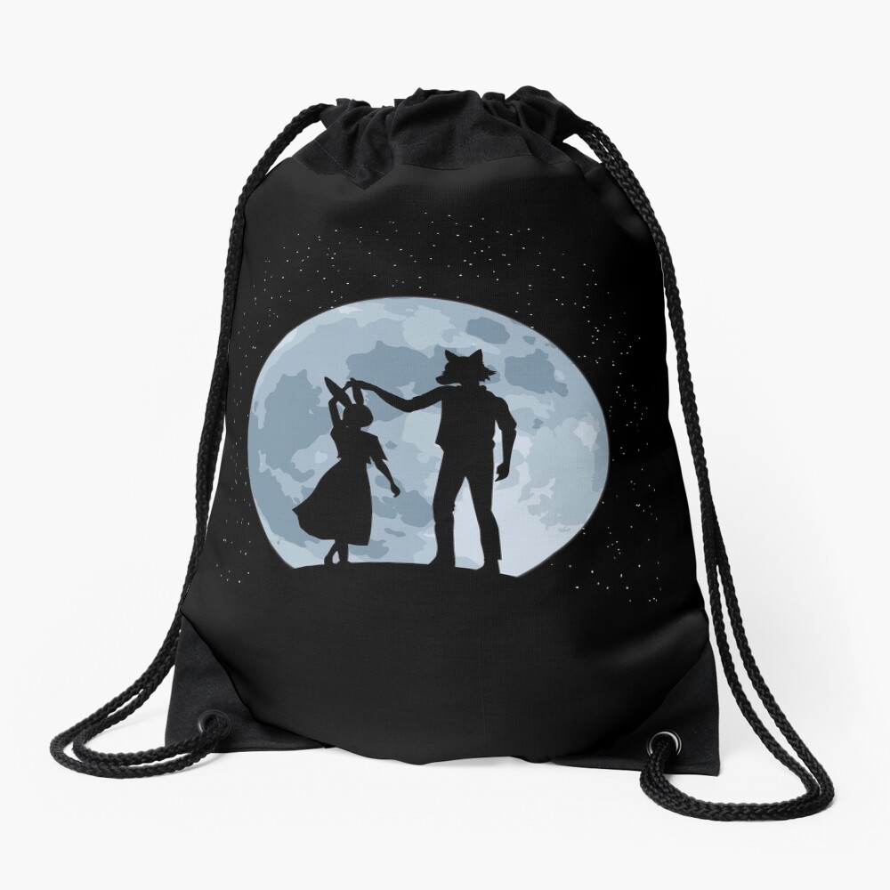 Beasts under the moon Drawstring Bag