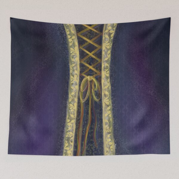 Item preview, Princess costume dress in purple and gold with nature bodice and corset  designed and sold by Designwebjae.
