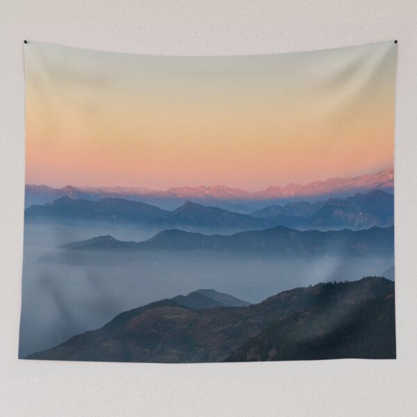 Item preview, Gradient Sunrise over mountain range designed and sold by wjrtapp.