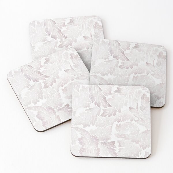 Item preview, William Morris inspired leaves in white designed and sold by Gaia Marfurt.