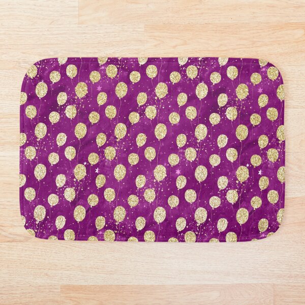 Gold Balloons Bath Mat