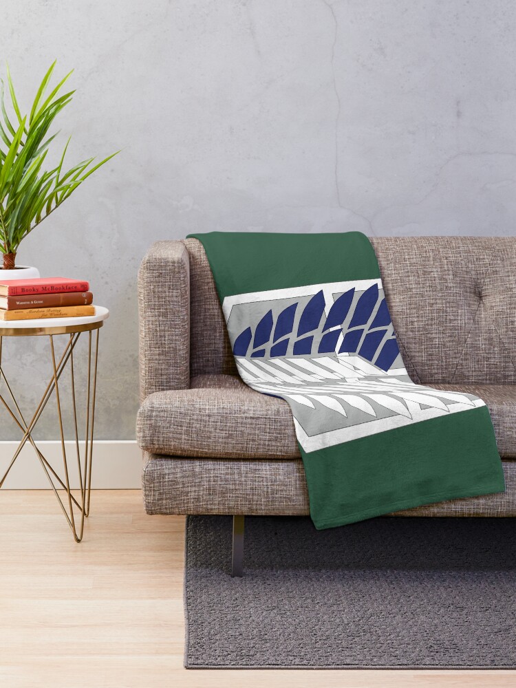 Alternate view of Attack on Titan: Wings Of Freedom Logo Throw Blanket