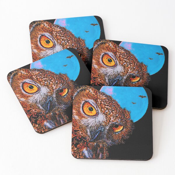 Item preview, Blue moon owl and Bats designed and sold by NatanDesigns.