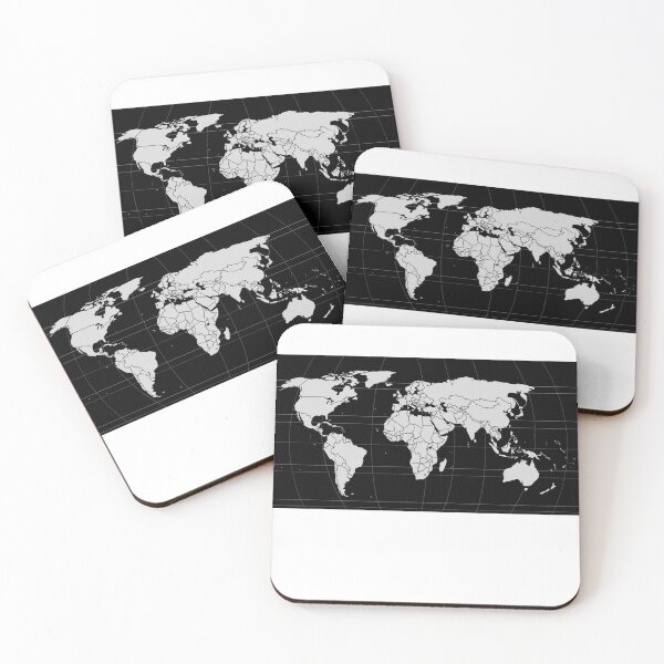 Item preview, World map in black and silver designed and sold by Engin1881.