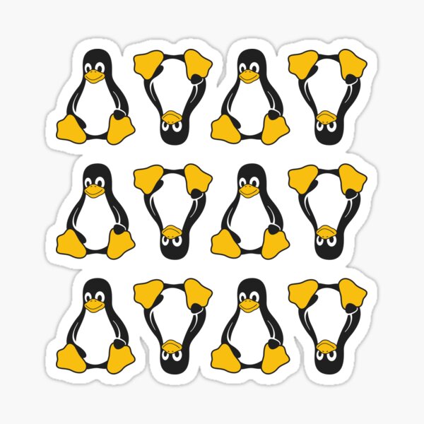 12 Linux Tux Logos Sticker