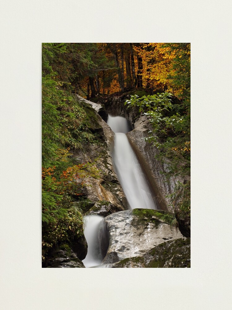 Alternate view of Diomaz waterfall in autumn Photographic Print