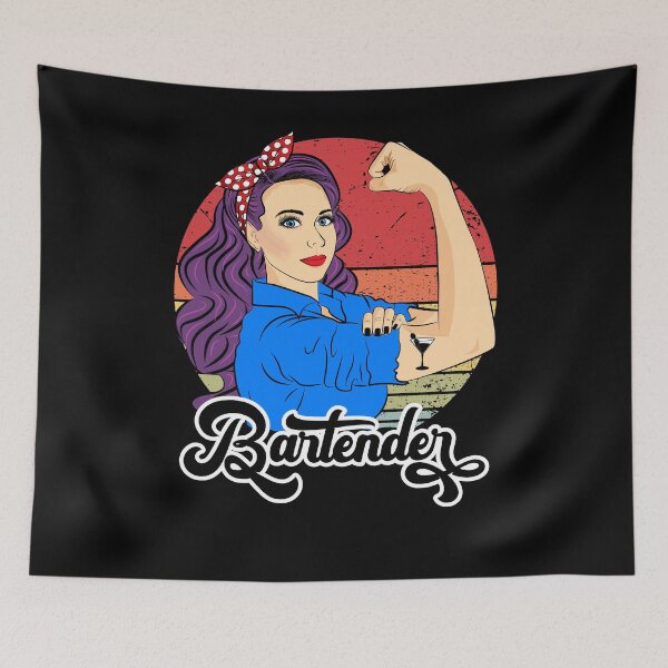 Item preview, Bartender Female Gift Vintage Barman Barkeeper Strong Woman designed and sold by ZNOVANNA.